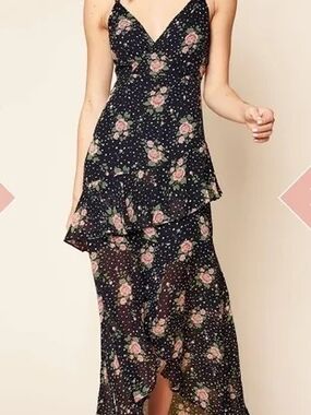 Sugarlips Navy Floral Dress with Pink and Green Accents